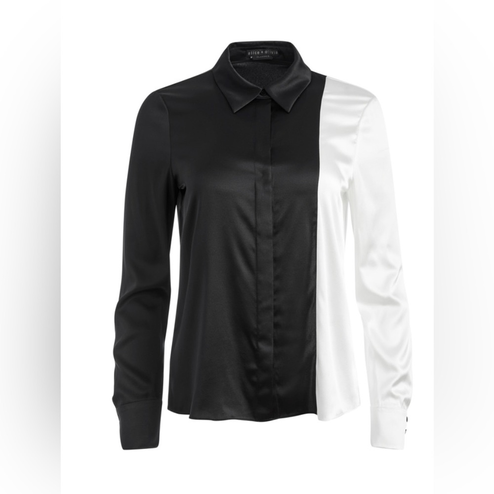 ALICE & OLIVIA WILLA PLACKET TOP - Picture 11 of 14